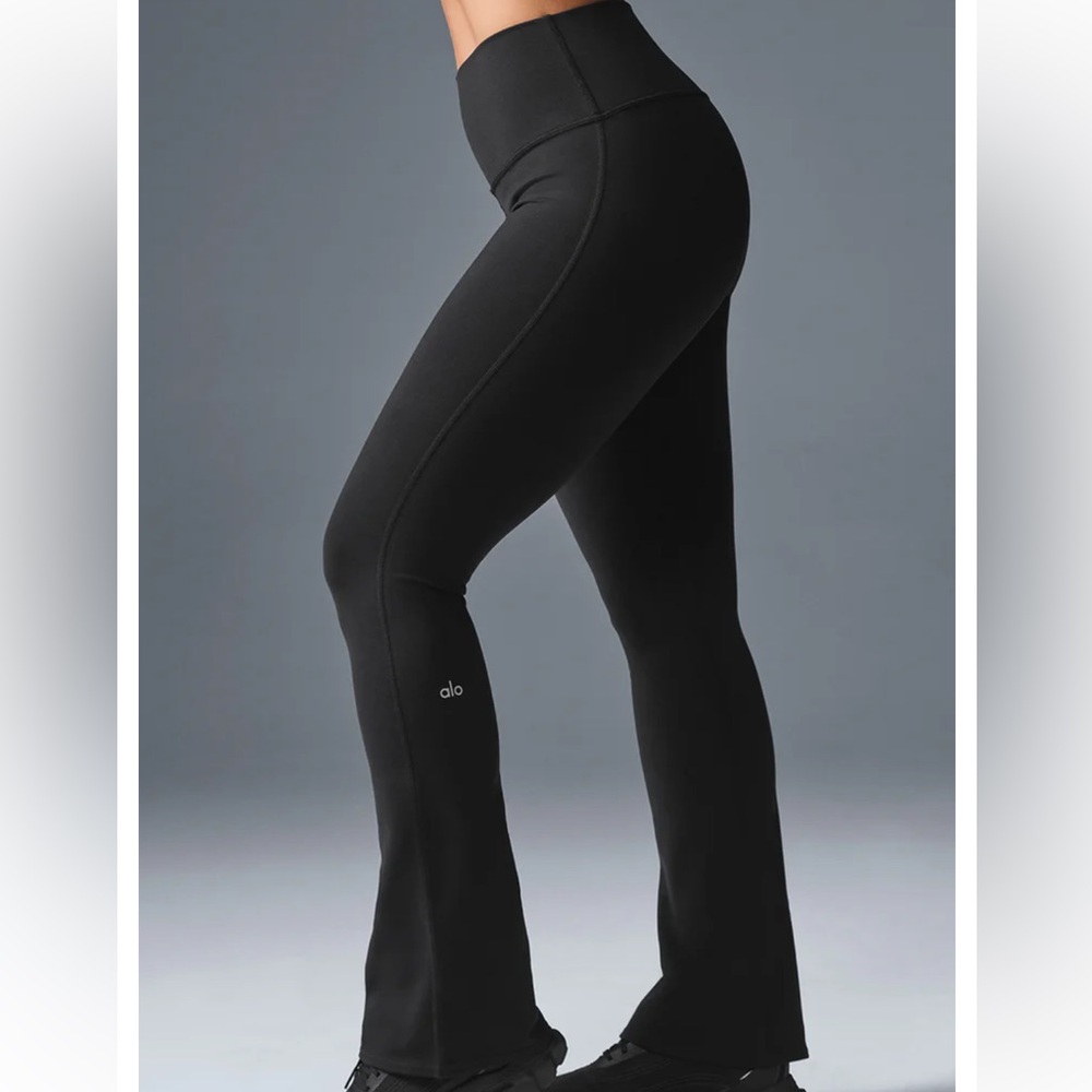 Alo Black flared Leggings with Logo